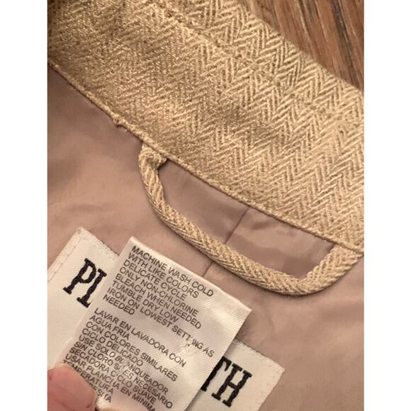 VINTAGE Plaza South Midi Dress Womens Petite 10P Beige Button Down Secretary - Picture 7 of 13